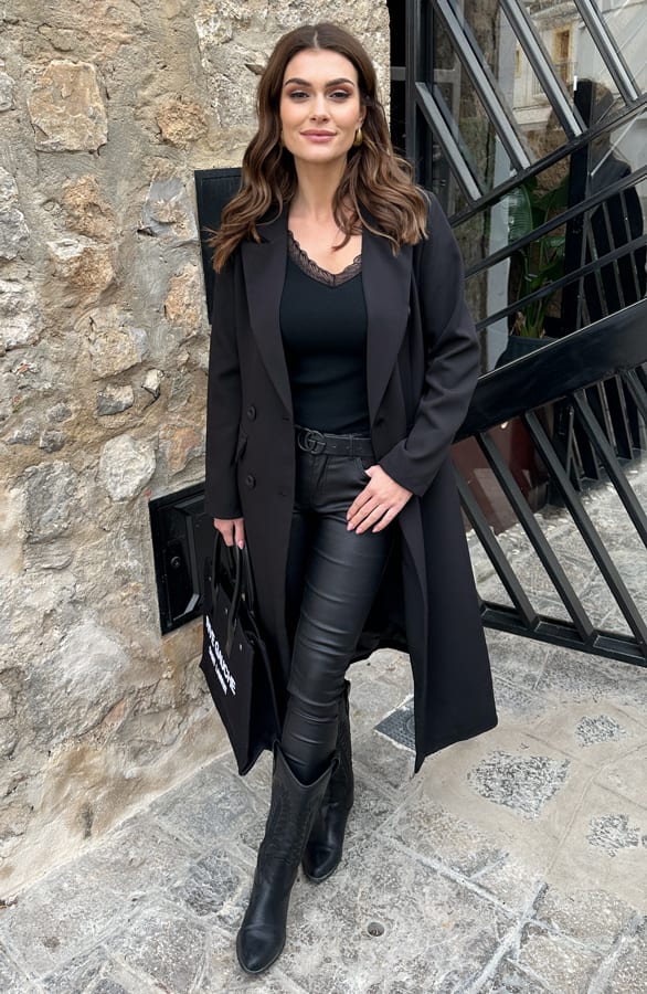 Lange Blazer Layla Zwart – shoparchief — foto 3