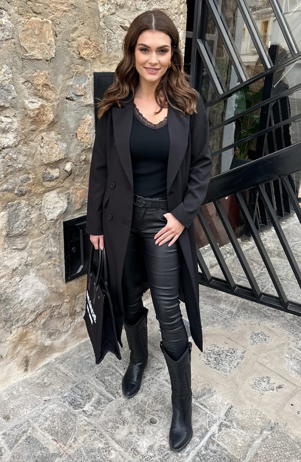 Lange Blazer Layla Zwart – shoparchief — foto 4