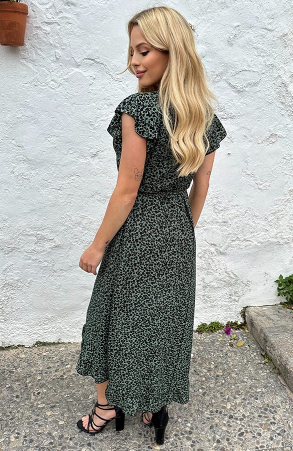 Midi Jurk Flower Jenny Army – shoparchief — foto 6