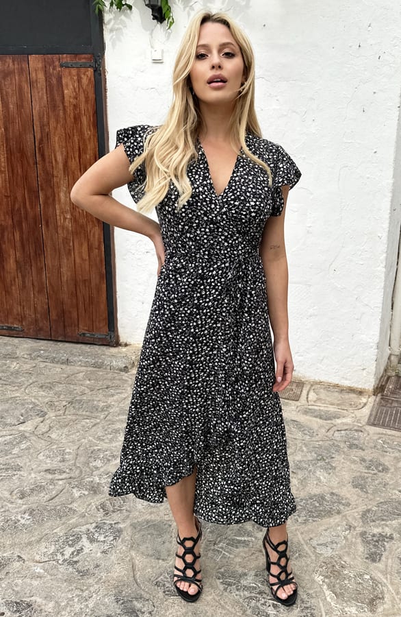 Midi Jurk Flower Jenny Zwart – alle jurkjes — foto 6
