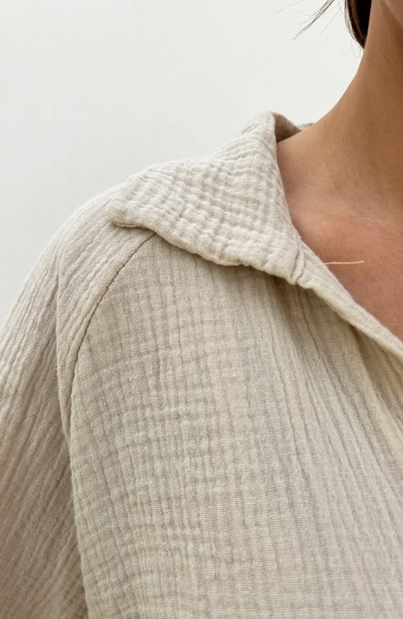 Mousseline Blouse Oversized Nadia Beige – shoparchief — foto 7