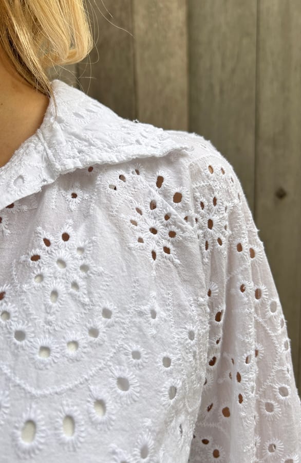 Oversized Broderie Blouse Nora-lynn Ecru – shoparchief — foto 5