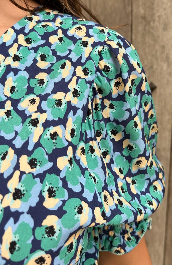 Pofmouwen Print Jurk Nina Blauw – shoparchief — foto 5