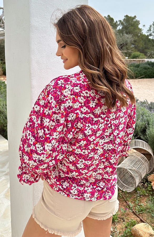 Print Blouse Mira Fuchsia – shoparchief — foto 2