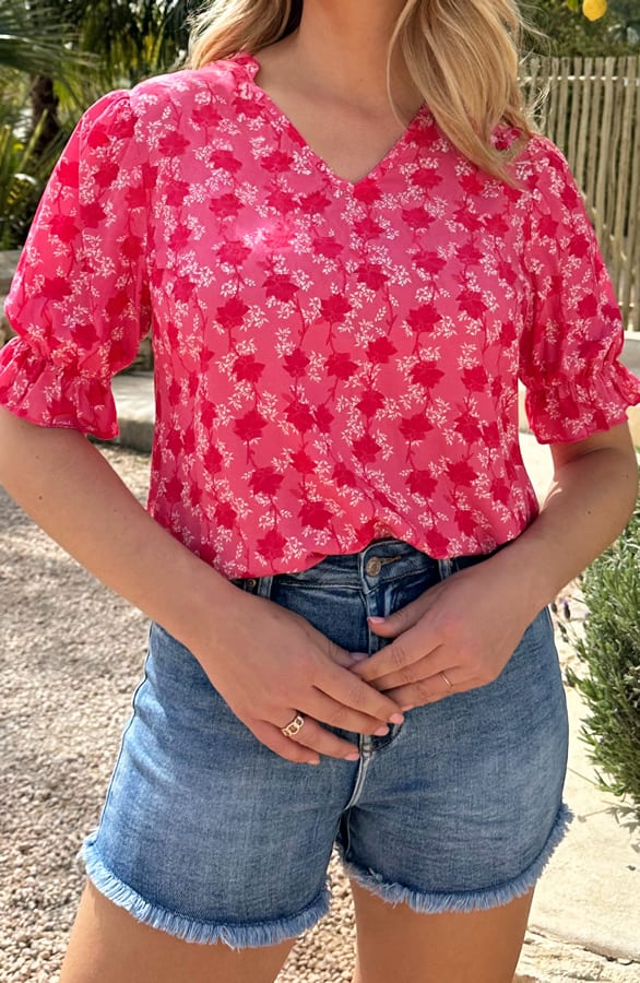 Print Top Pofmouw Aisha Fuchsia – shoparchief — foto 2