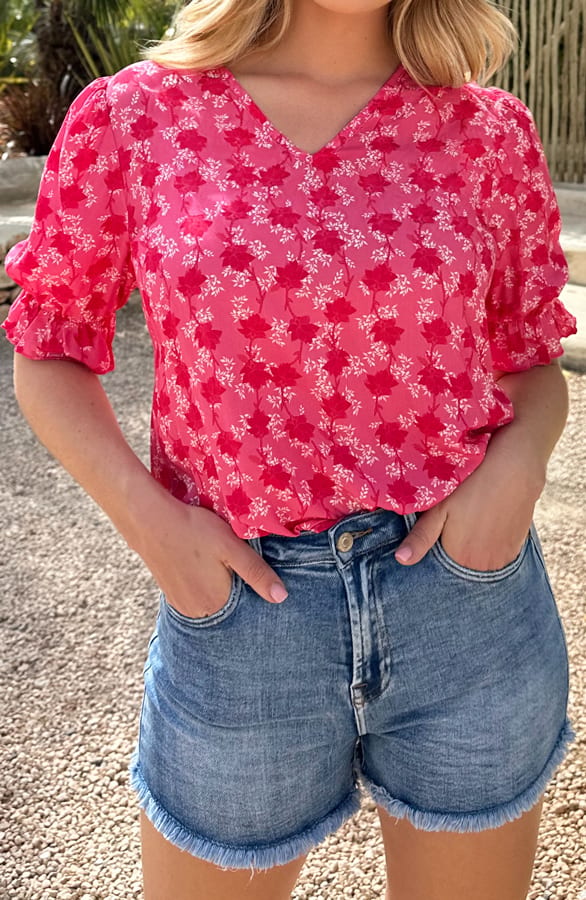 Print Top Pofmouw Aisha Fuchsia – shoparchief — foto 3