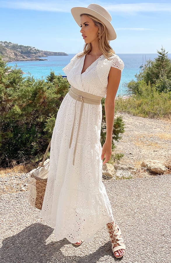 Romantic Embroidery Maxi Dress Vivian Ecru – shoparchief — foto 3