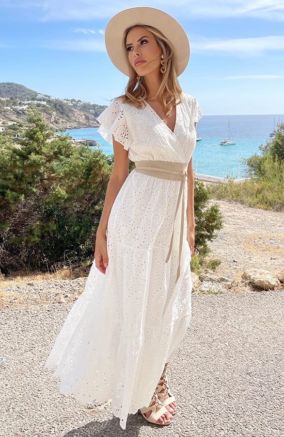 Romantic Embroidery Maxi Dress Vivian Ecru – shoparchief — foto 7