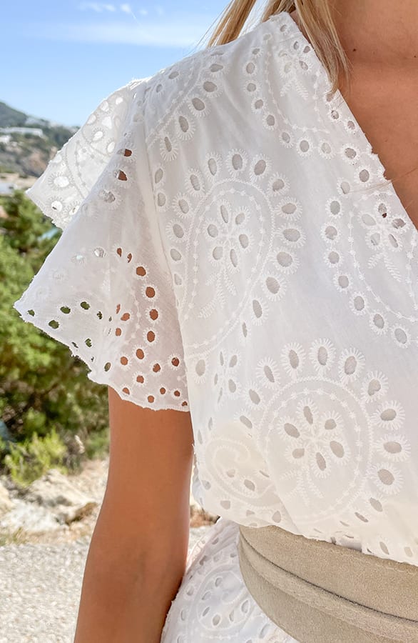Romantic Embroidery Maxi Dress Vivian Ecru – shoparchief — foto 4