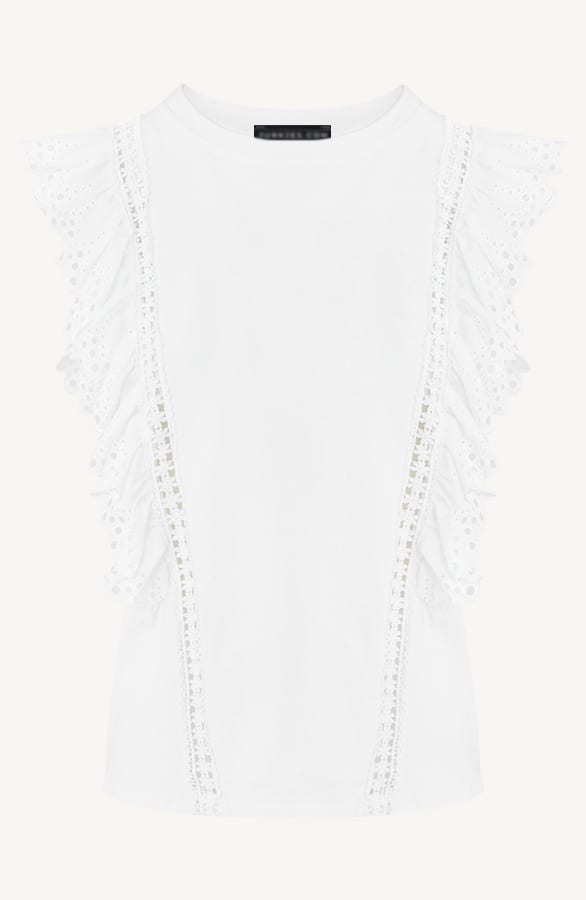 Ruches Embroidery Top Rosalie Ecru – shoparchief