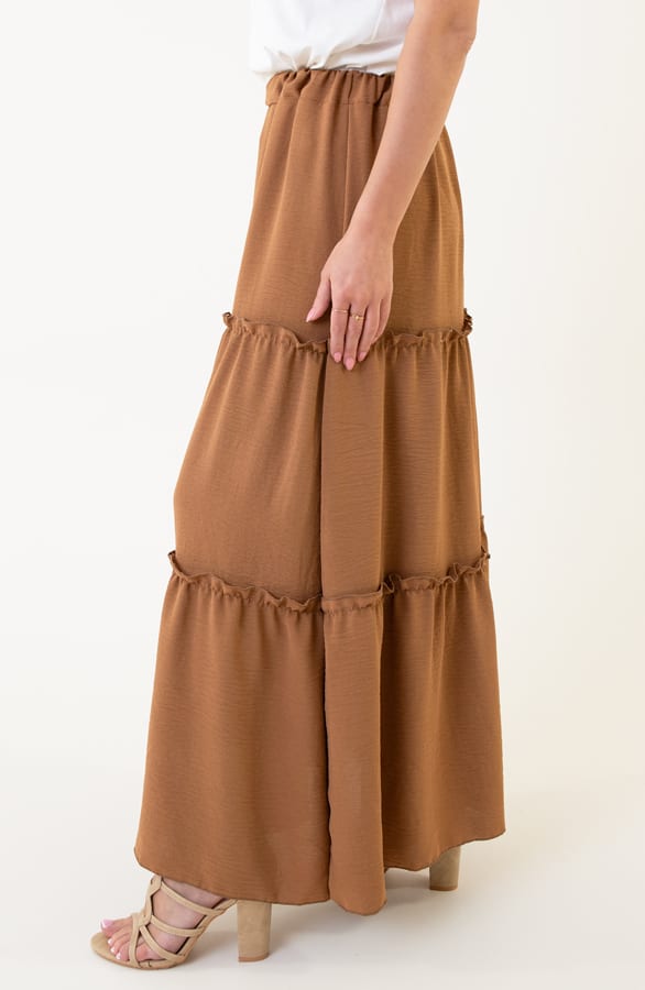 Ruffle Maxi Rok Abby Camel – shoparchief — foto 2