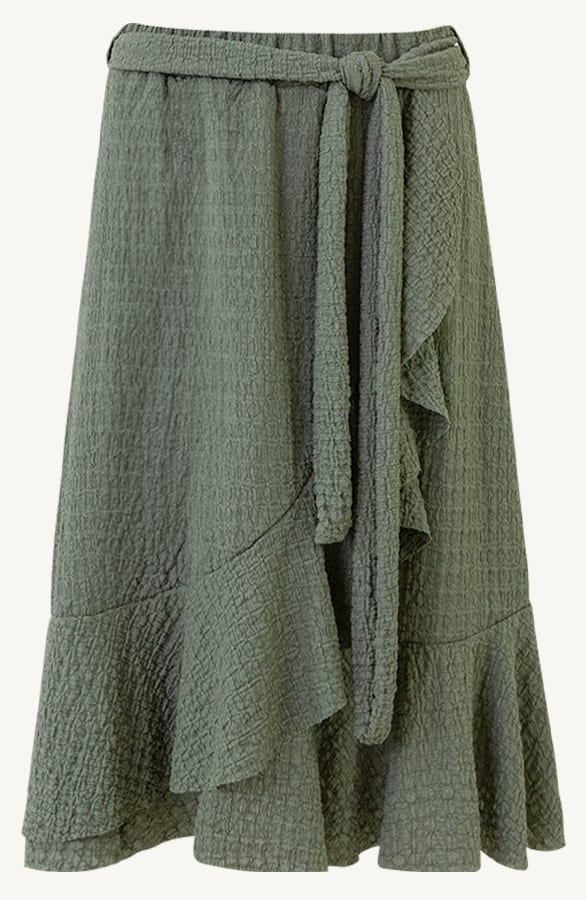 Ruffle Rok Smocked Ciara Army – shoparchief — foto 7