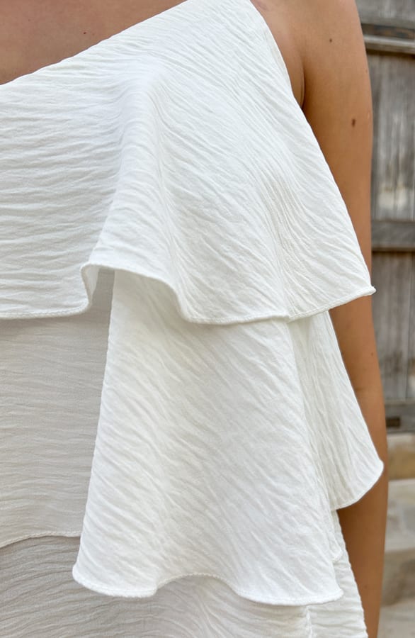 Ruffle Spaghetti Top Suzie Ecru – shoparchief — foto 6