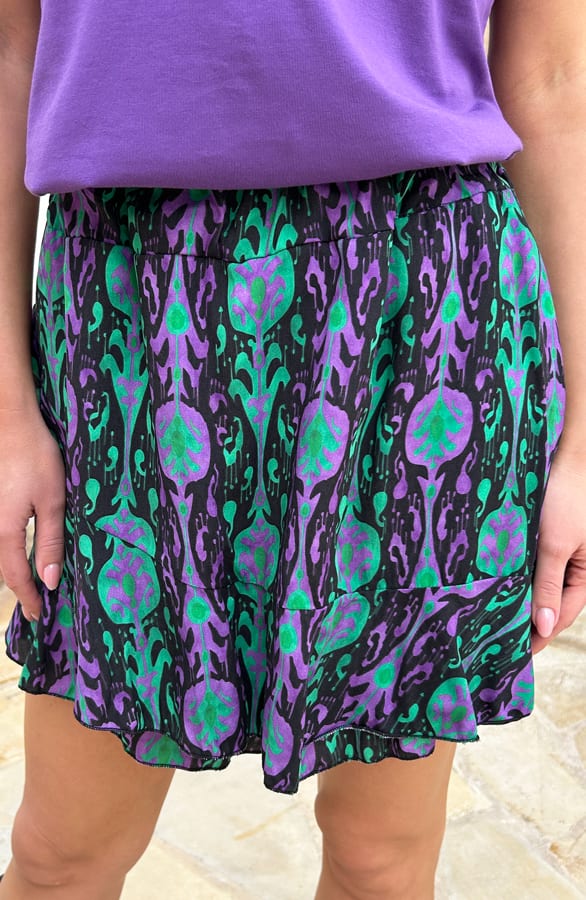 Skort Met Print Ramona Paars Groen