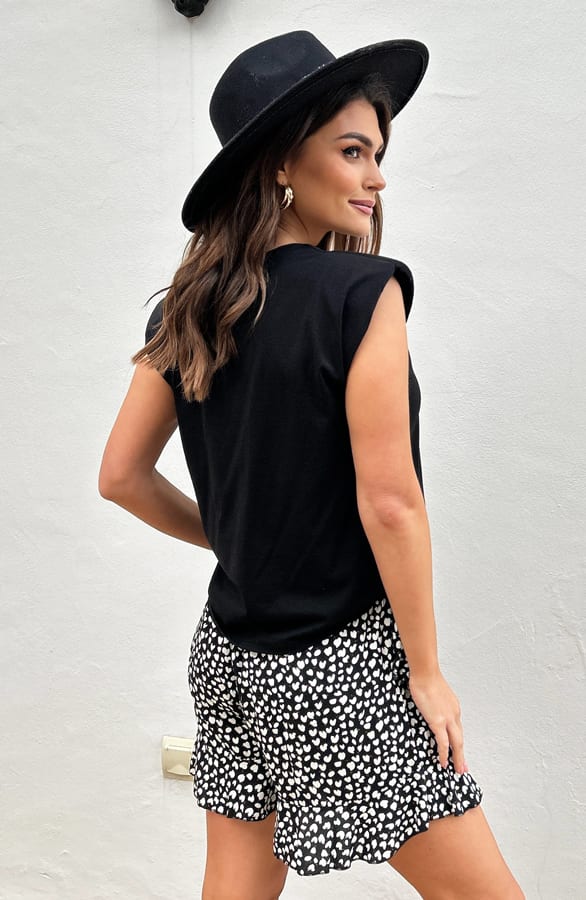 Skort Met Print Ramona Zwart Beige 2.0 – shoparchief — foto 3