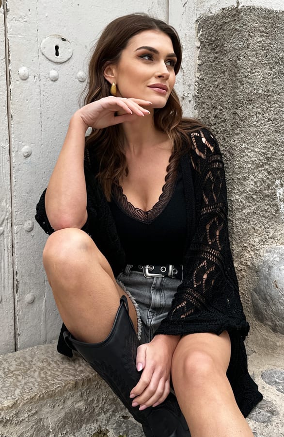 Soft Ibiza Cardigan Beau Zwart – vesten — foto 4