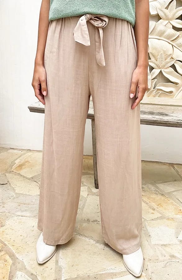 Strik Broek Linnen Elles Beige – shoparchief