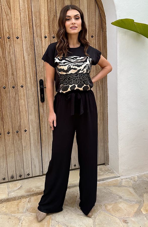 Strik Broek Linnen Elles Zwart – shoparchief — foto 3
