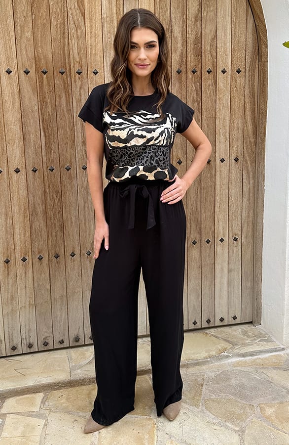 Strik Broek Linnen Elles Zwart – shoparchief — foto 2