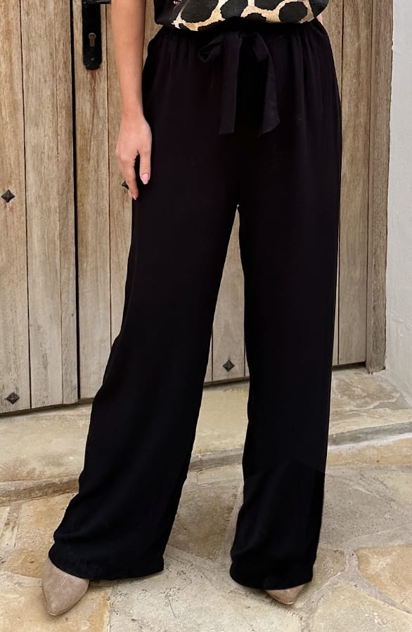 Strik Broek Linnen Elles Zwart – shoparchief