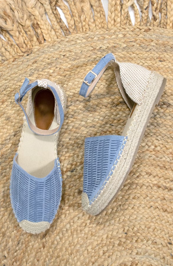 Suède Espadrilles Sunna Blauw – shoparchief — foto 4