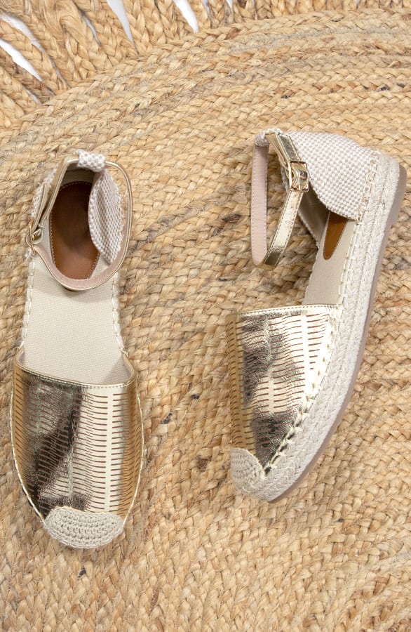 Suède Espadrilles Sunna Metallic Goud – shoparchief — foto 4
