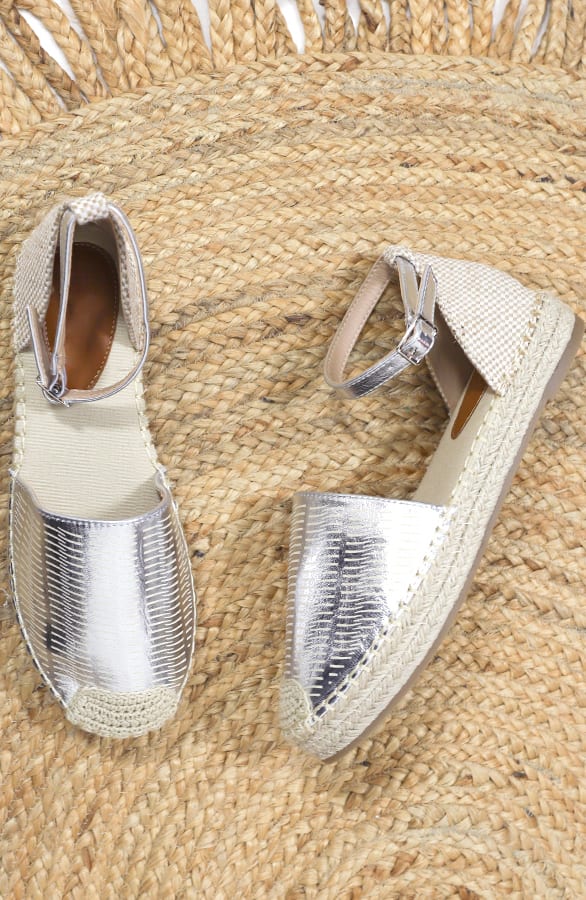 Suède Espadrilles Sunna Metallic Zilver – shoparchief — foto 4