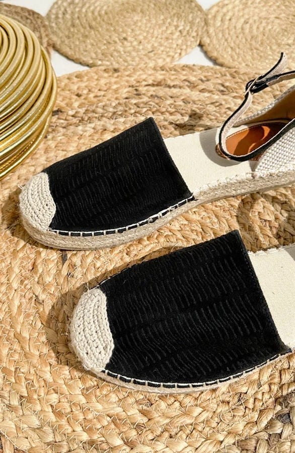 Suède Espadrilles Sunna Zwart – shoparchief