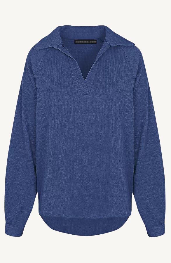 Texture Blouse Olivia Navy – shoparchief