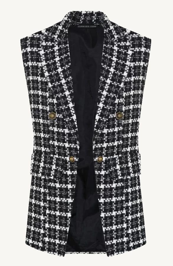 Tweed Gilet Jaylinn Zwart – shoparchief