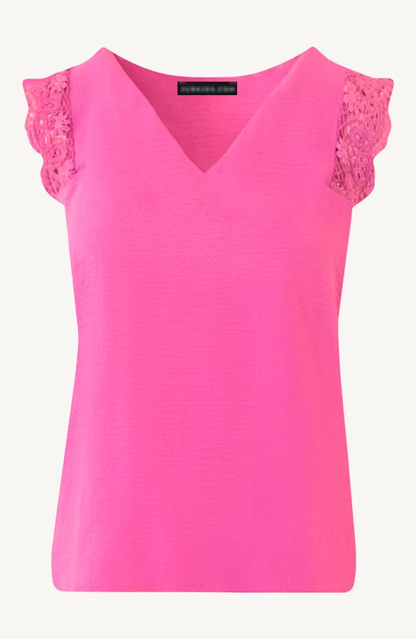V-Hals Top Lace Yasmina Fuchsia – shoparchief