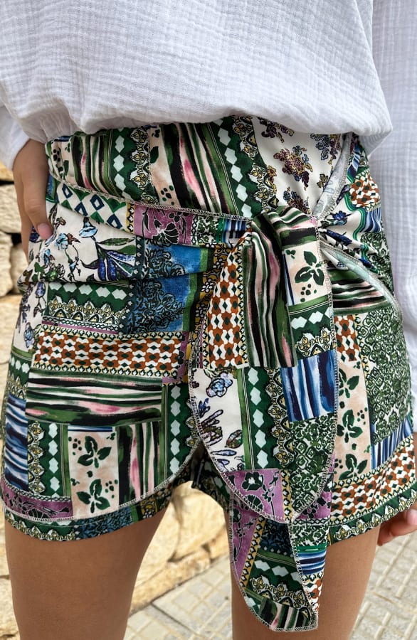 Wrap Skort Patchwork Yasmin Army – shoparchief