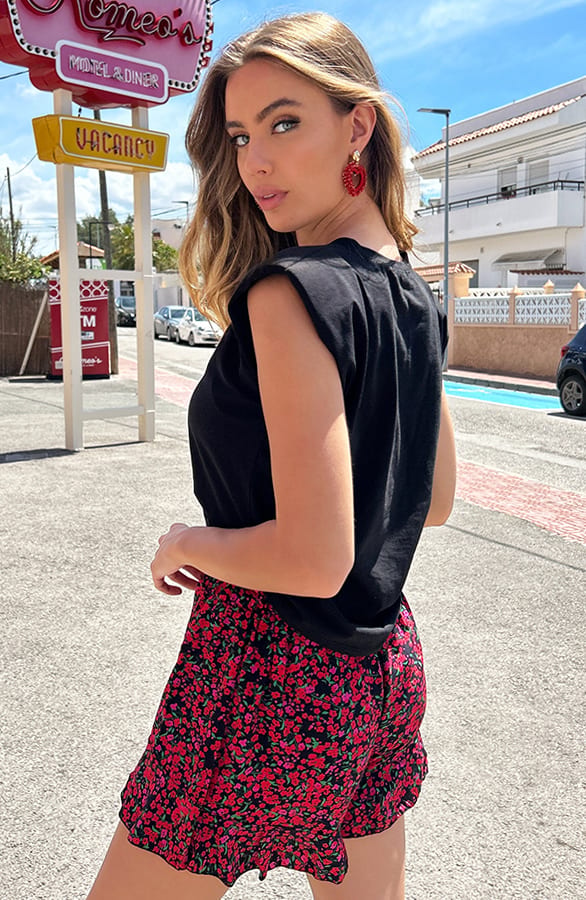 Skort Met Print Bloemenprint Ramona Rood – shoparchief — foto 3