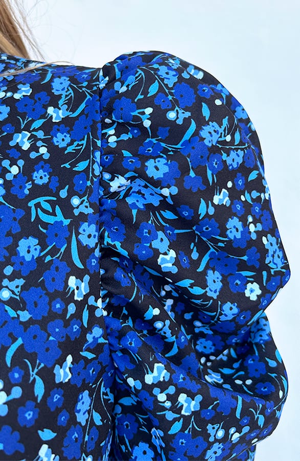 Bloemenprint Jurk Bowie Kobalt – shoparchief — foto 4