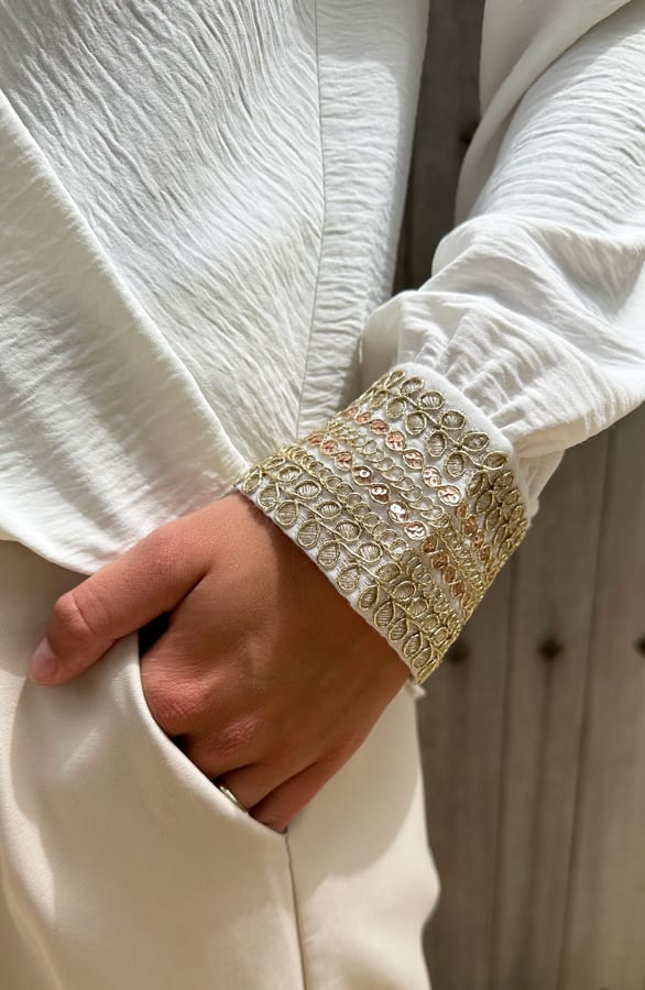 Limited Blouse Met Gouden Details Lize Ecru – kleding — foto 12