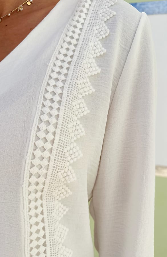 Blouse Met Kanten Details Venice Ecru – shoparchief — foto 5