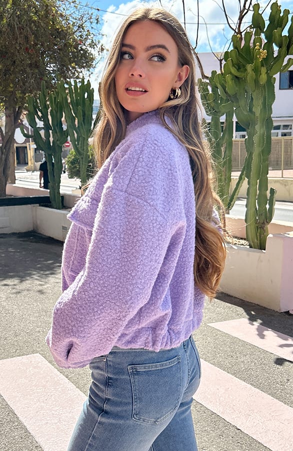 Bomber Jasje Bouclé Celine Lila – shoparchief — foto 3