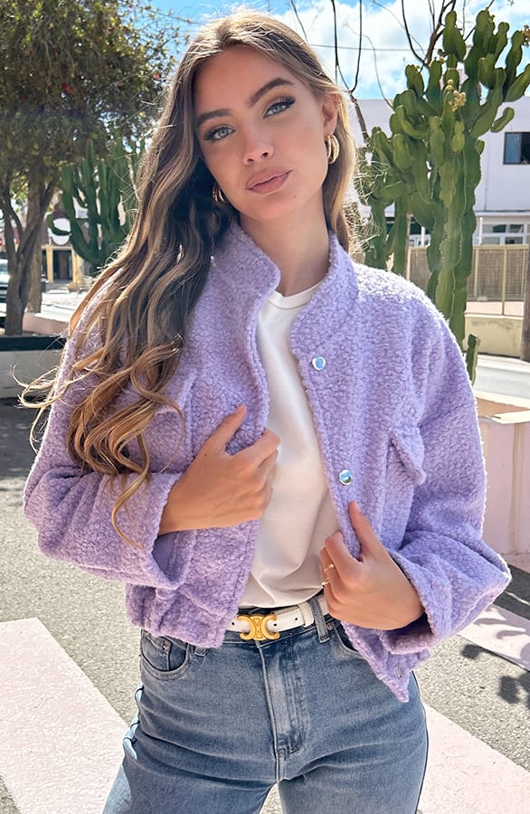 Bomber Jasje Bouclé Celine Lila – shoparchief — foto 5