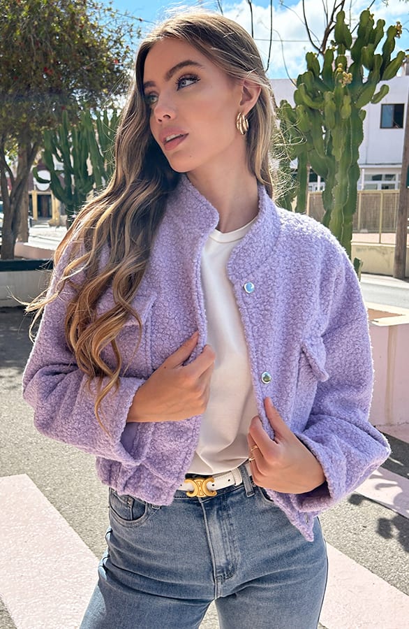 Bomber Jasje Bouclé Celine Lila – shoparchief — foto 2