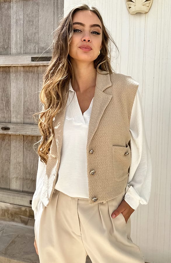 Bouclé Gilet Anoek Beige – shoparchief — foto 4