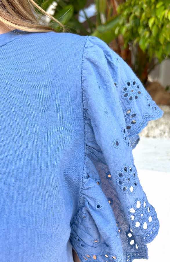 Broderie Detailed Top Leya Jeans Blue – shirts & tops — foto 4
