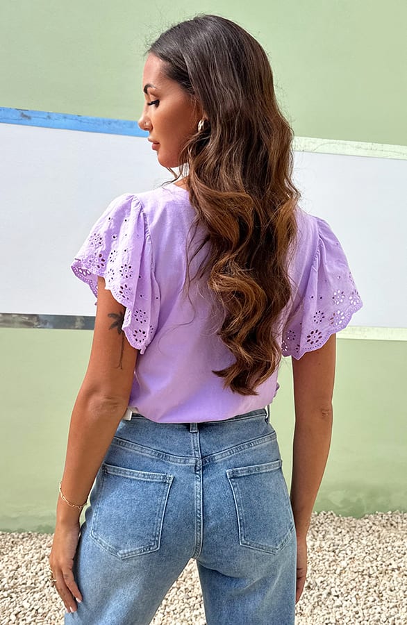 Broderie Detailed Top Leya Lila – shoparchief — foto 7