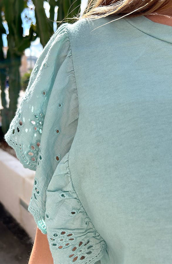 Broderie Detailed Top Leya Mint – shoparchief — foto 4