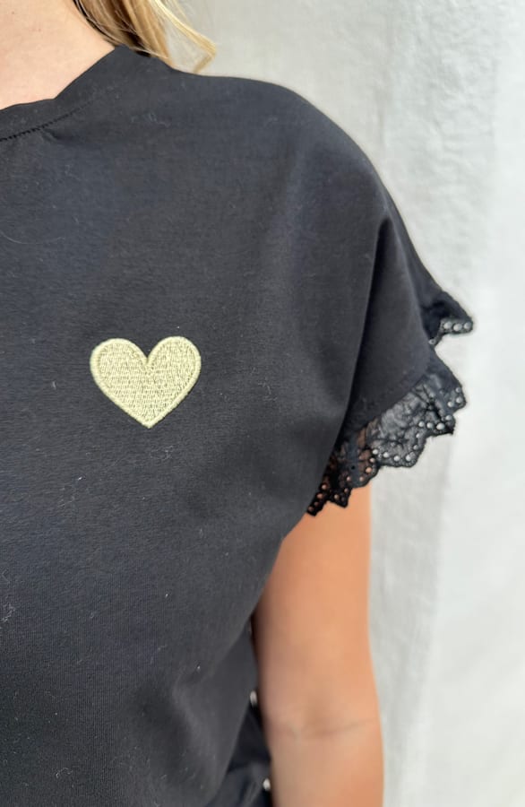 Broderie Heart Top Geneva Zwart – shirts & tops — foto 7