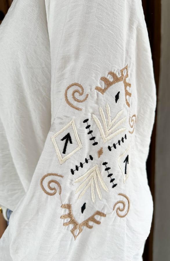 Broderie Mouwen Blouse Noah Ecru – shoparchief — foto 4