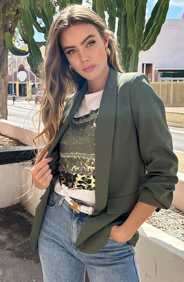 Dames Blazer Nore Army – shoparchief — foto 3