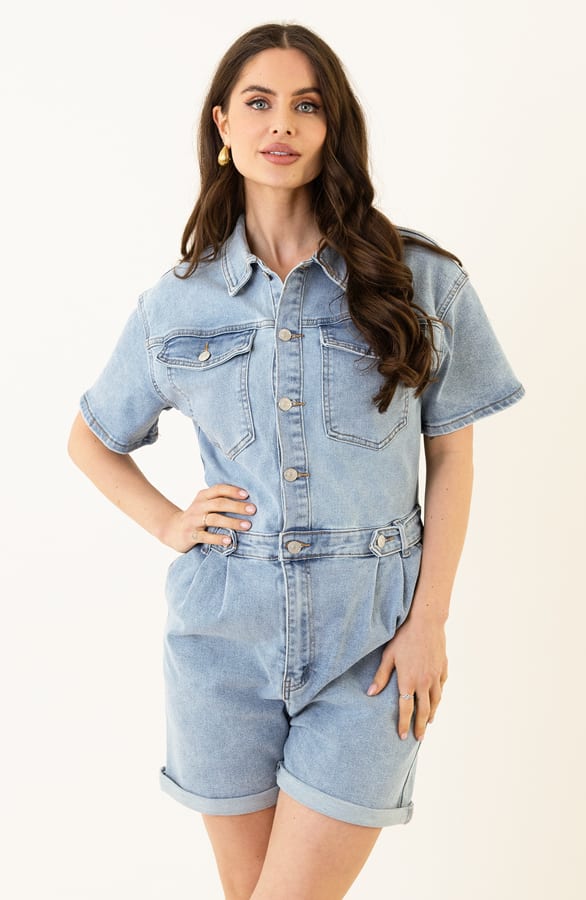 Denim Playsuit Stretch Silvie – shoparchief — foto 3