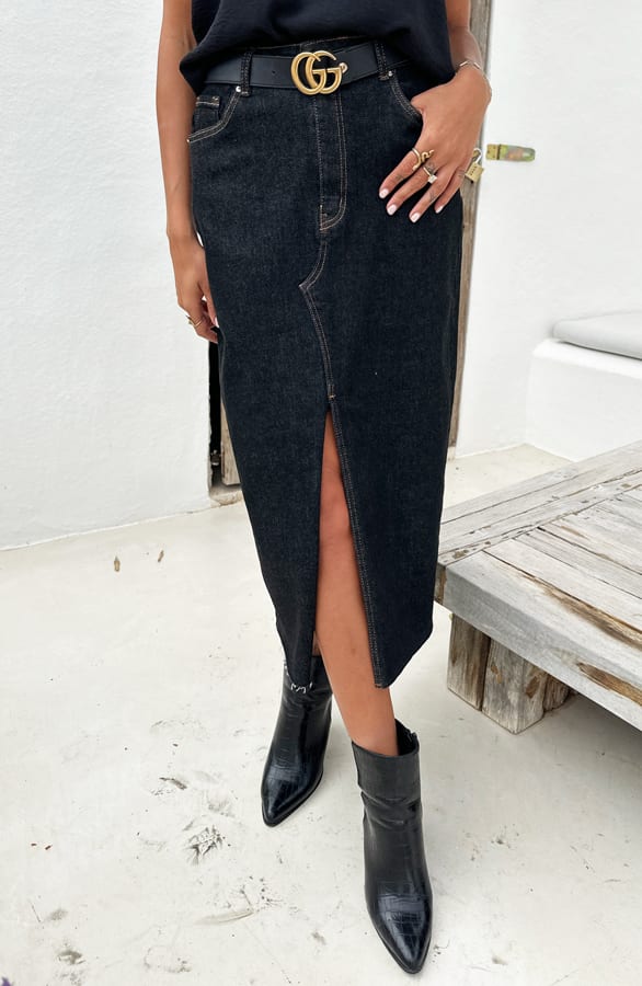 Denim Spijkerrok Yves Zwart – kleding — foto 9