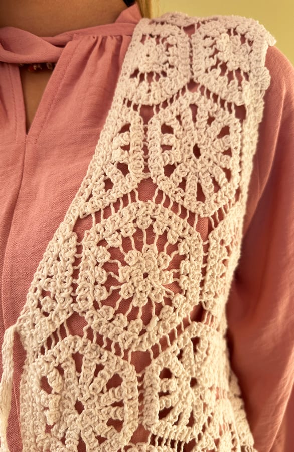 Gehaakt Gilet Bibi Wit – shoparchief — foto 6