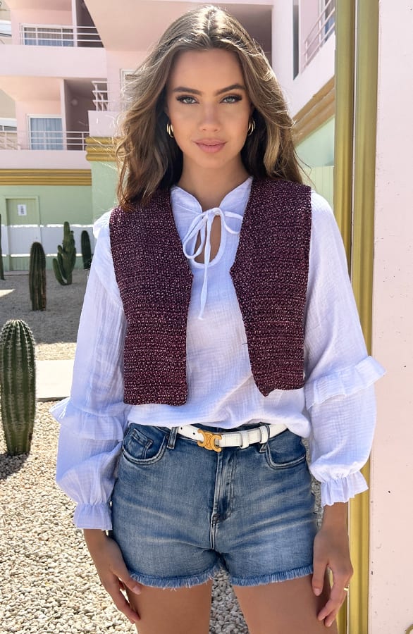 Geweven Gilet Jaina Roze – shoparchief — foto 5